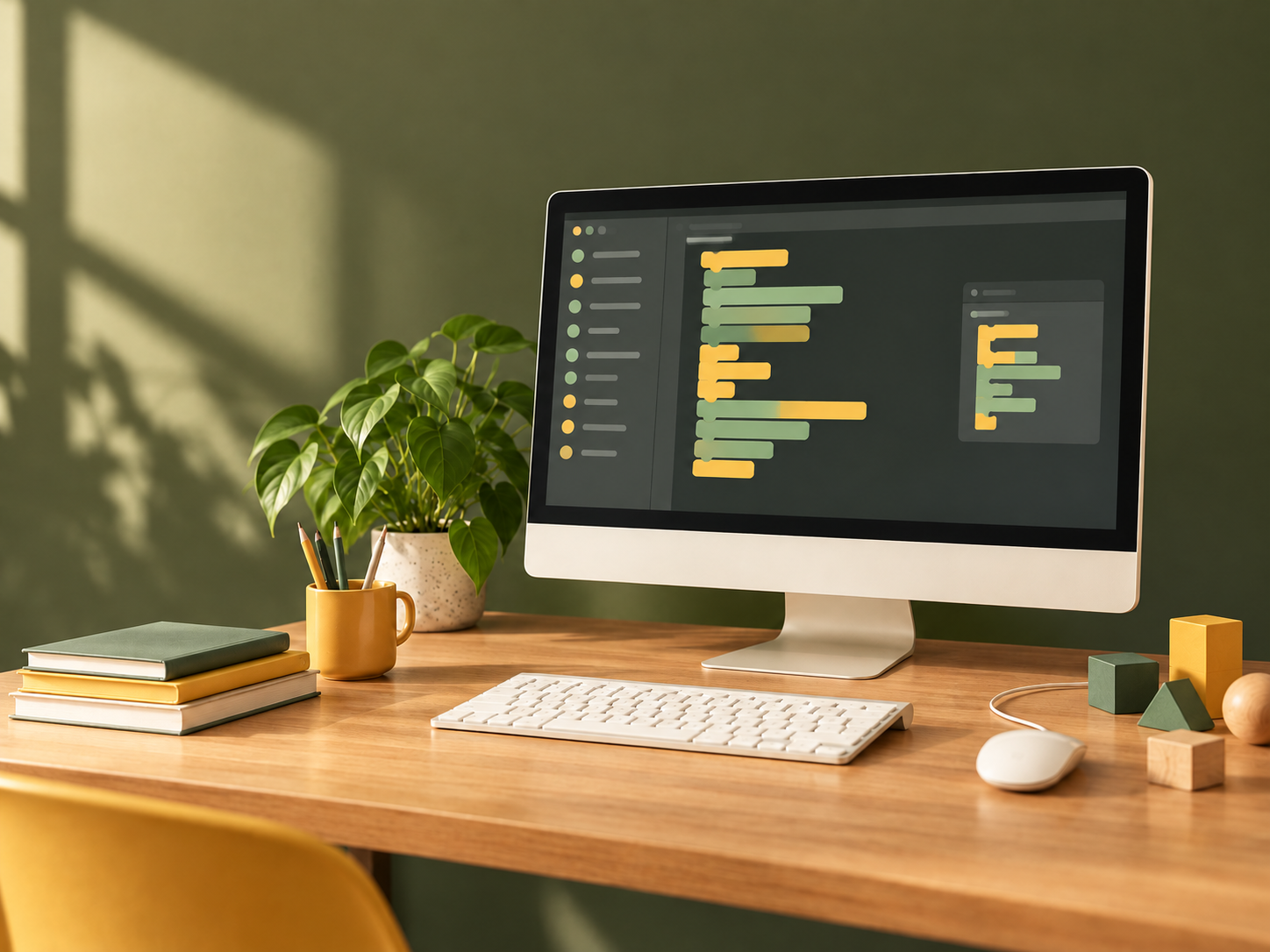 Illustrative compact-computer workspace