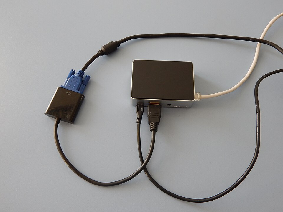 Representative HDMI to VGA adapter; compatibility must be checked